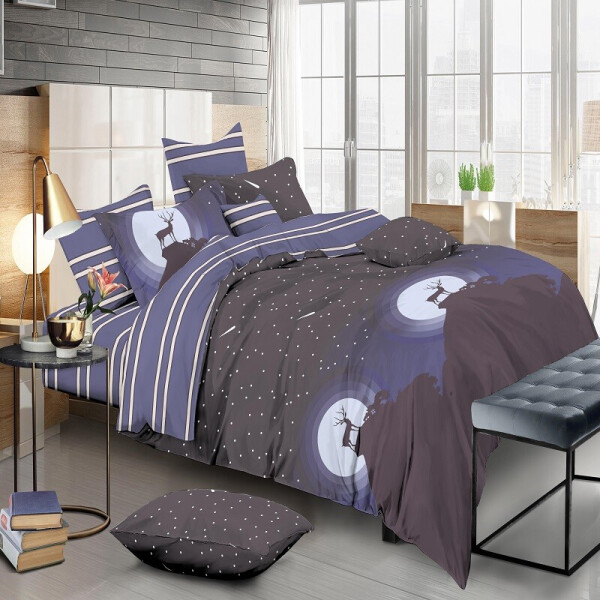 

Комплект постельного белья Уютная Жизнь Олень и ночное небо Сатин Евро 200х220 (K-SN-490-SL-A-B)