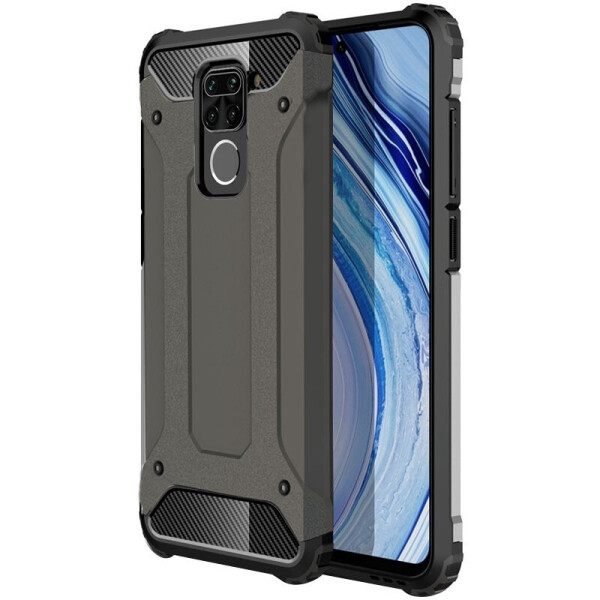 

Бронированный противоударный TPU+PC чехол Immortal для Xiaomi Redmi 10X (Металл / Gun Metal) (927980)