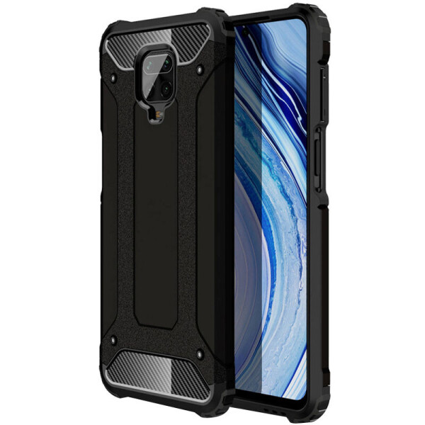 

Бронированный противоударный TPU+PC чехол Immortal для Xiaomi Redmi Note 9S (Черный) (927991)