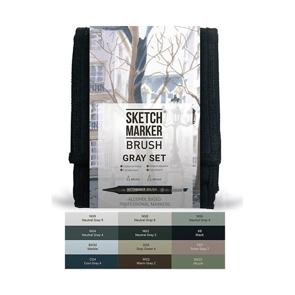 

Набор маркеров SKETCHMARKER BRUSH Серые тона 12 цветов (SMB-12GRAY)