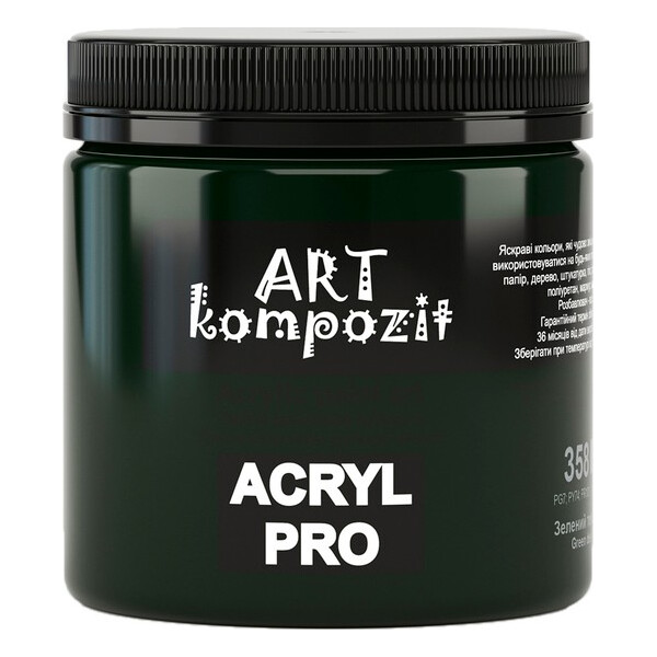 

Краска акриловая ART Kompozit 358 430 мл зеленый темный (KT358)
