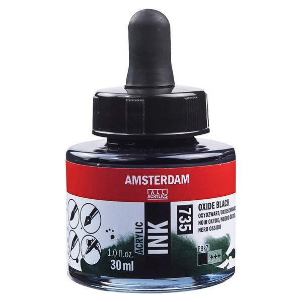 

Тушь акриловая AMSTERDAM INK (735) Оксидный черный, 30мл (17207350)