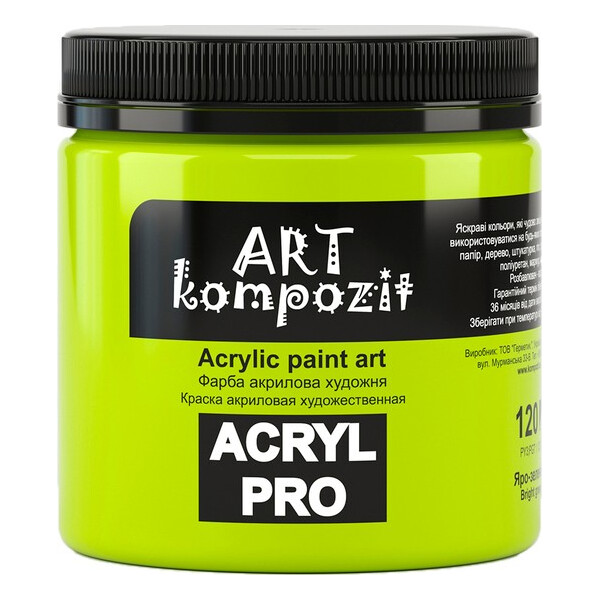 

Краска акриловая ART Kompozit 120 430 мл ярко-зеленый (KT120)
