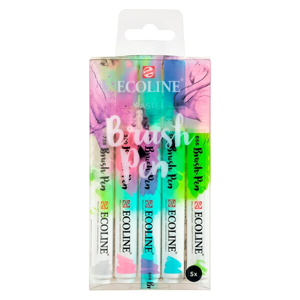 

Набор ручек-кисточек Royal Talens Ecoline Brushpen PASTEL 5 цветов (11509901)