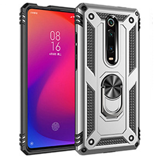 

Ударопрочный чехол Serge Ring магнитный держатель для Xiaomi Redmi K20 Pro (Серебряный) (761522)