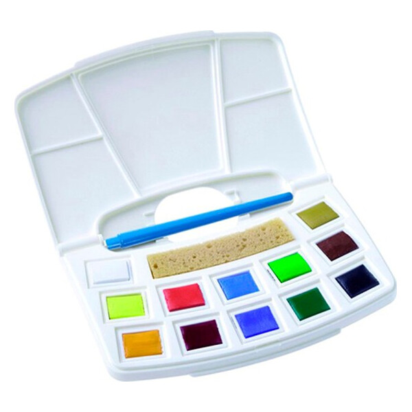 

Набор акварельных красок TALENS ART CREATION Pocket box 12 цветов, кисть и спонж (9022112M)