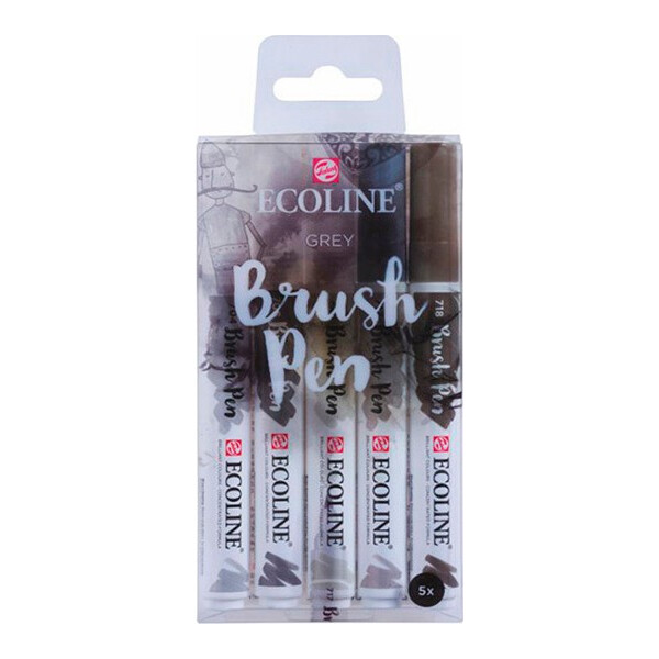 

Набор акварельных маркеров Royal Talens Ecoline Brushpen GREY 5 шт (11509907)