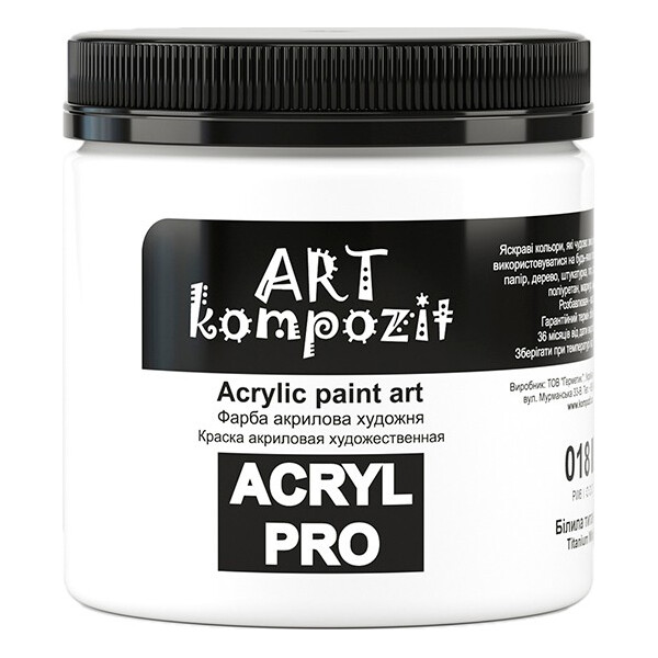 

Краска акриловая ART Kompozit 430 мл Белила титановые (KT018)