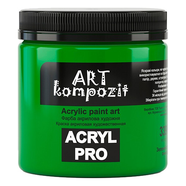 

Краска акриловая ART Kompozit 430 мл Зеленый светлый (KT339)