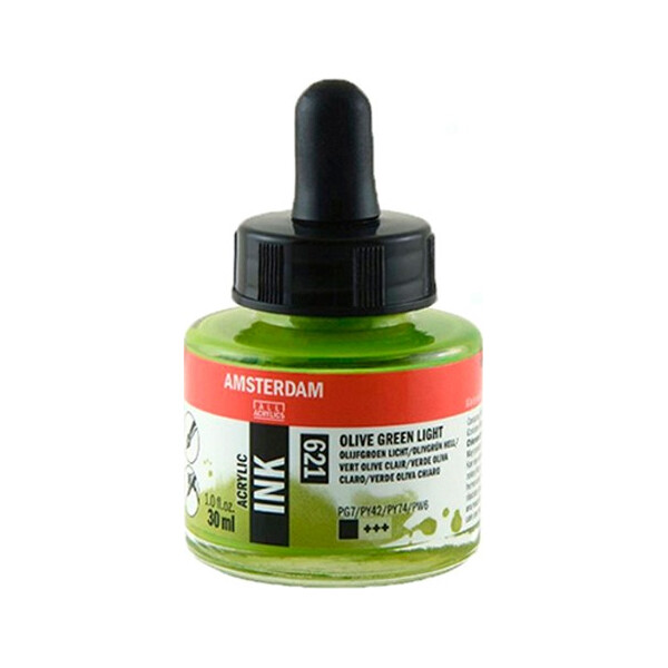 

Тушь акриловая AMSTERDAM INK (621) Оливковый зеленый светлый 30 мл