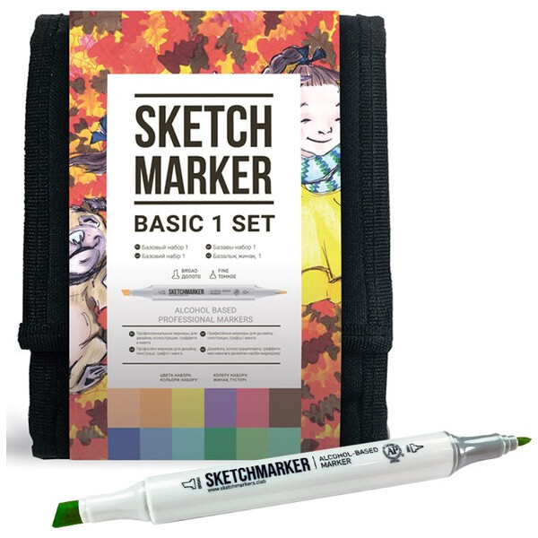 

Набор маркеров SKETCHMARKER Базовые цвета-1 12 цветов + сумка (12bas1)