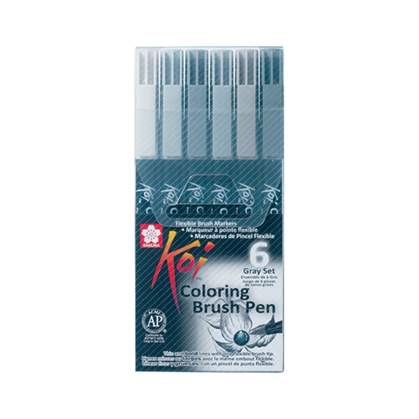 

Набор маркеров Sakura Koi Coloring Brush Pen GRAY 6 цветов (84511391765)