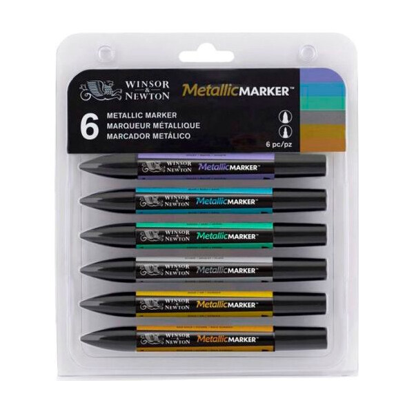 

Набор двухсторонних маркеров Winsor & Newton металлик 6 цветов (0290039)