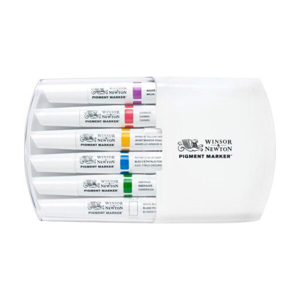 

Набор двухсторонних маркеров Winsor & Newton Pigment marker насыщенные тона 6 цветов (0290043)