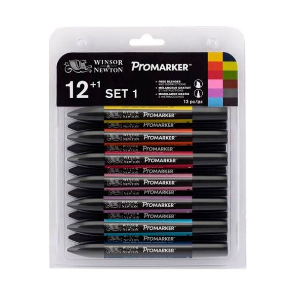 

Набор двухсторонних маркеров Winsor & Newton Promarker №1 12 цветов (0290022)