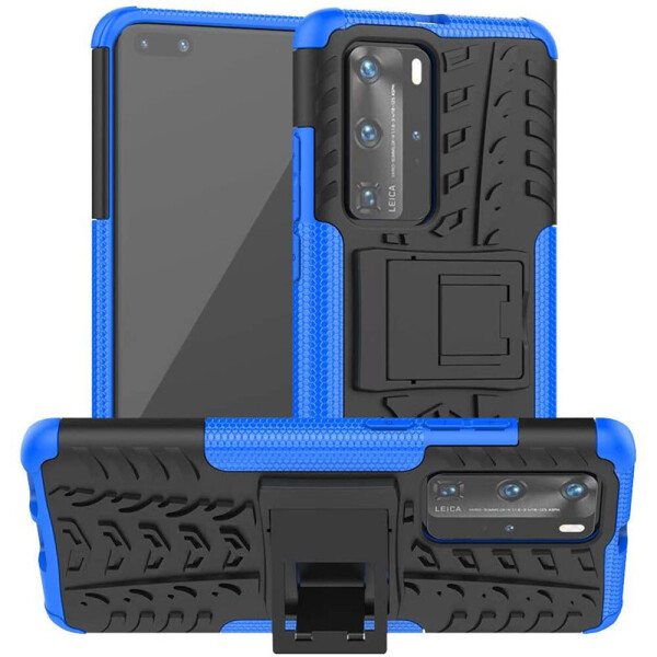 

Чехол Armored для Huawei P40 Pro противоударный бампер с подставкой синий