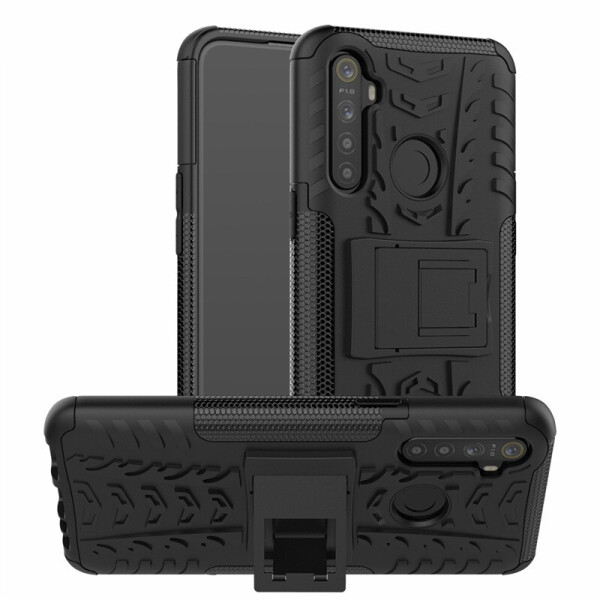 

Чехол Armored для Realme 5i противоударный бампер с подставкой черный