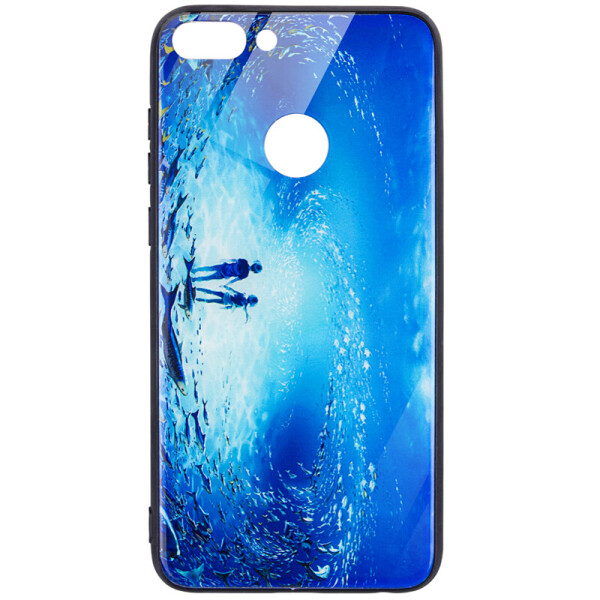 

TPU+Glass чехол светящийся в темноте для Huawei Enjoy 7S (Под водой / Голубой) (684818)