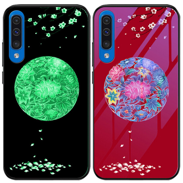 

TPU+Glass чехол светящийся в темноте для Samsung Galaxy A50s (Цветное плетение / Красный) (786488)