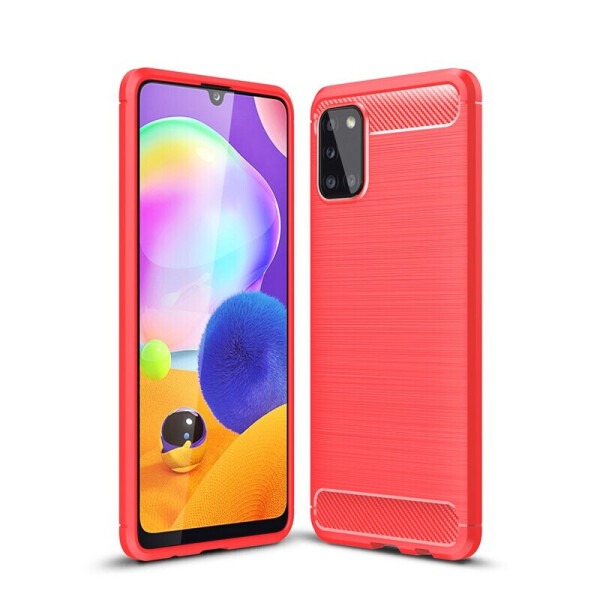 

Чехол Polished Carbon для Samsung Galaxy A31 (A315) ТПУ бампер красный