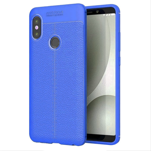 

TPU чехол фактурный (с имитацией кожи) для Xiaomi Redmi Note 5 Pro (Синий) (622345)