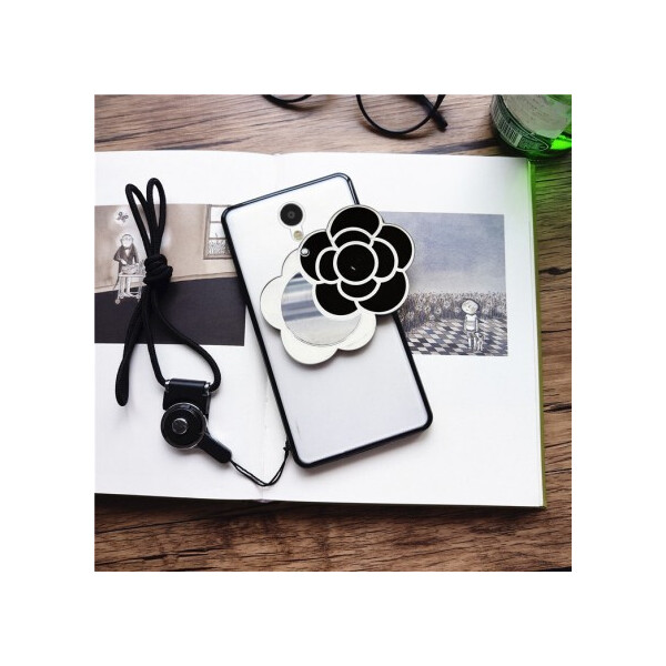 

TPU+PC чехол с зеркалом "Beauty flower" для Meizu M3 mini (Черные Цветы) (53686)
