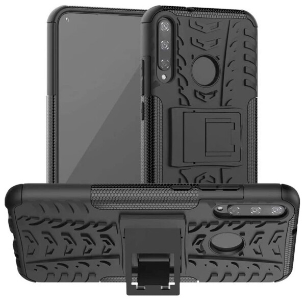

Чехол Armored для Huawei P40 Lite E противоударный бампер с подставкой черный