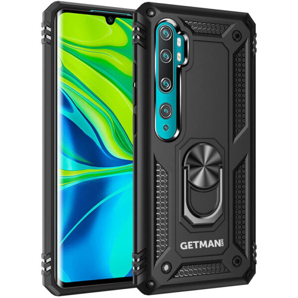 

Ударопрочный чехол GETMAN Serge Ring for Magnet для Xiaomi Mi Note 10 Pro (Черный) (923255)