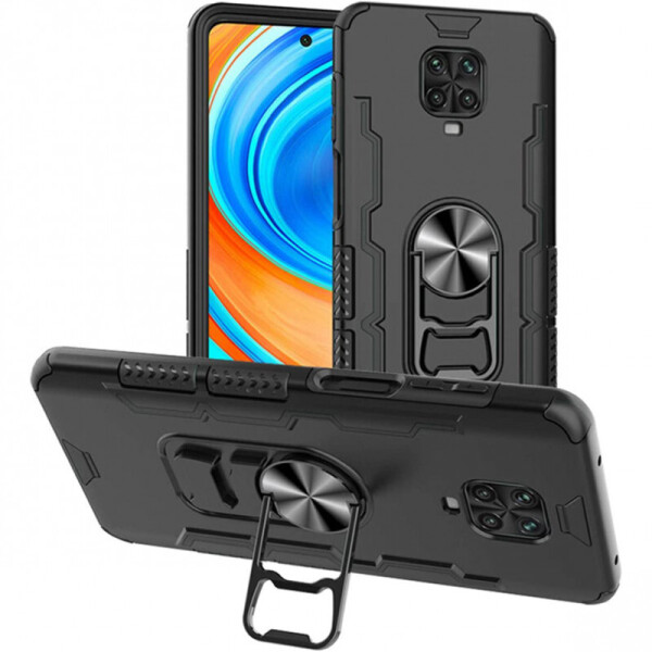 

Ударопрочный чехол Beer Ring for Magnet для Xiaomi Redmi Note 9 Pro (Черный) (926741)