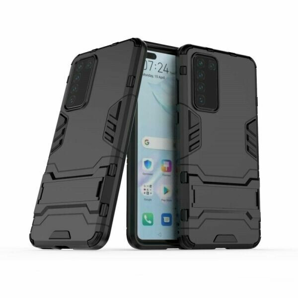 

Чехол Hybrid case для Huawei P40 бампер с подставкой черный