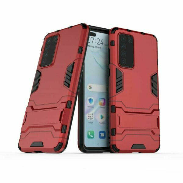 

Чехол Hybrid case для Huawei P40 бампер с подставкой красный