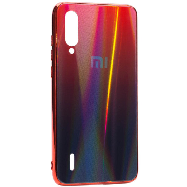 

TPU+Glass чехол Gradient Aurora с лого для Xiaomi Mi 9 Lite (Красный) (743663)