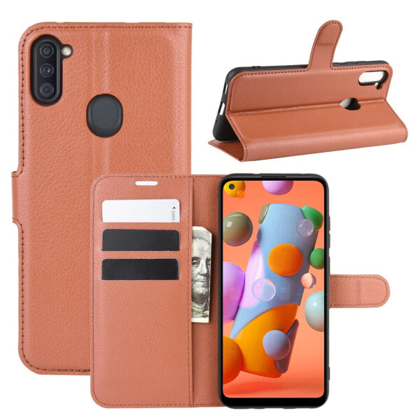 

Чехол Luxury для Samsung Galaxy M11 (M115) книжка коричневый