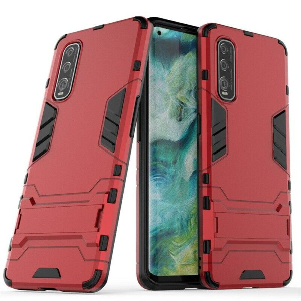 

Чехол Hybrid case для Oppo Find X2 бампер с подставкой красный