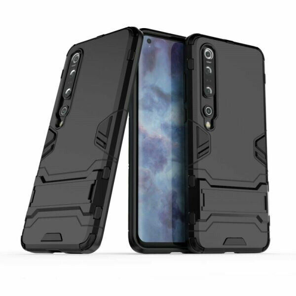 

Чехол Hybrid case для Xiaomi Mi 10 бампер с подставкой черный