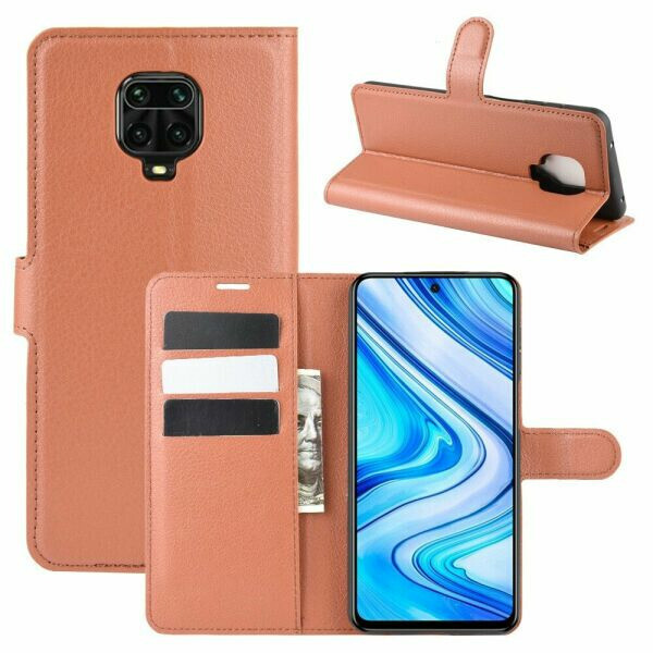 

Чехол Luxury для Xiaomi Redmi Note 9 Pro Max книжка коричневый