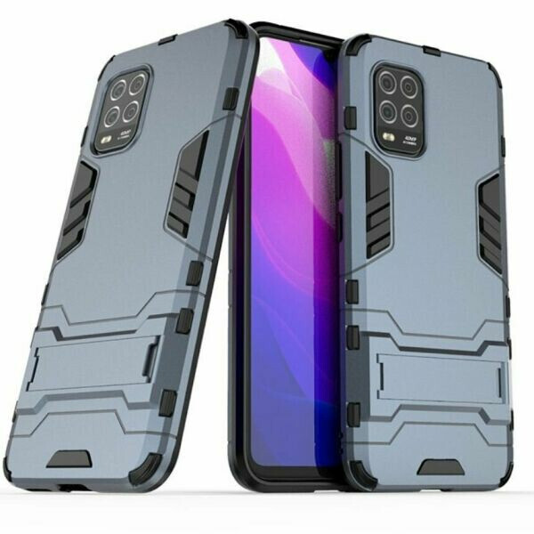 

Чехол Hybrid case для Xiaomi Mi 10 Lite бампер с подставкой темно-синий