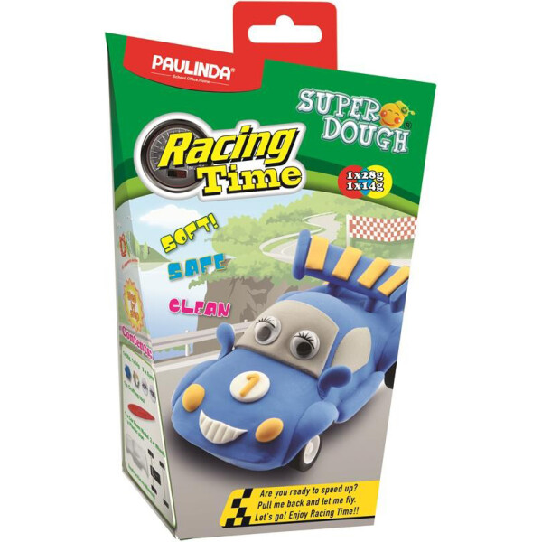 

Масса для лепки Paulinda Super Dough Racing time Машинка синяя инерционный механизм PL-081161-1