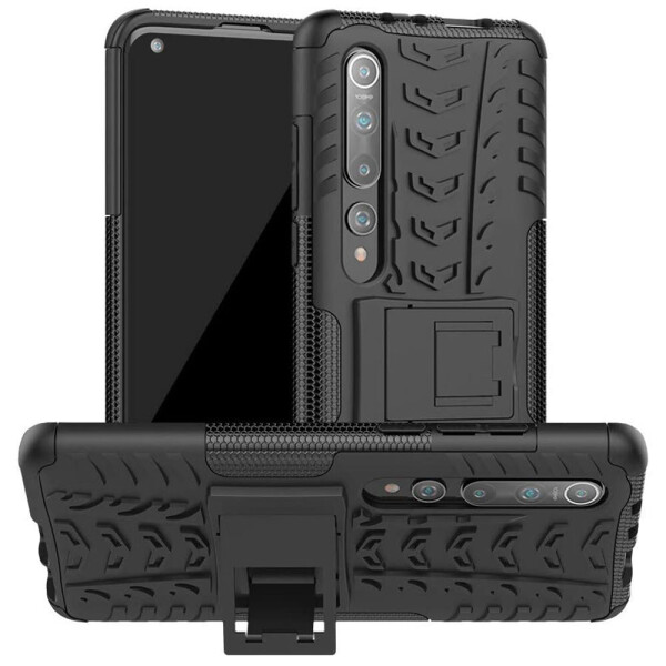

Чехол Armored для Xiaomi Mi 10 Pro противоударный бампер с подставкой черный