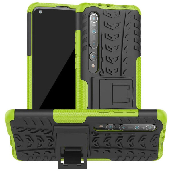 

Чехол Armored для Xiaomi Mi 10 Pro противоударный бампер с подставкой салатовый