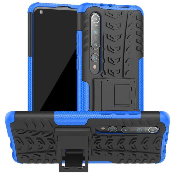 

Чехол Armored для Xiaomi Mi 10 Pro противоударный бампер с подставкой синий