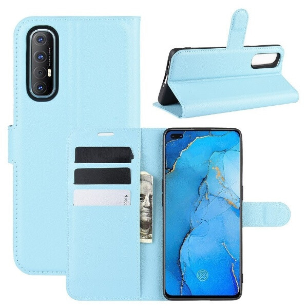 

Чехол Luxury для Oppo Reno3 Pro (5G) книжка голубой