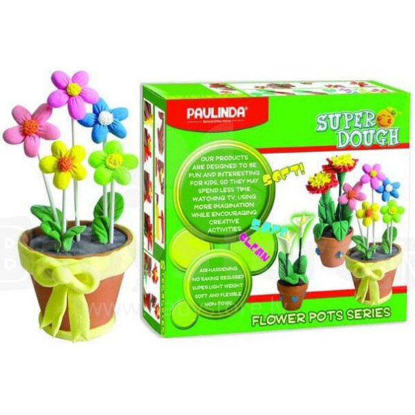 

Масса для лепки Paulinda Super Dough Цветы в горшочках PL-081142