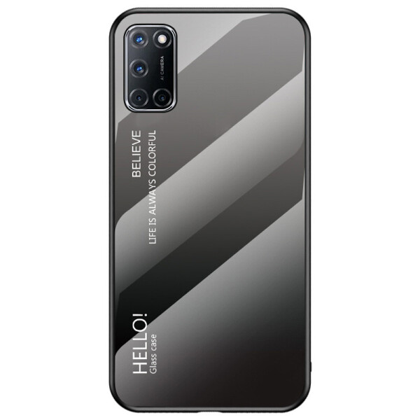 

TPU+Glass чехол Gradient HELLO для Oppo A92 (Черный / Серый) (930422)