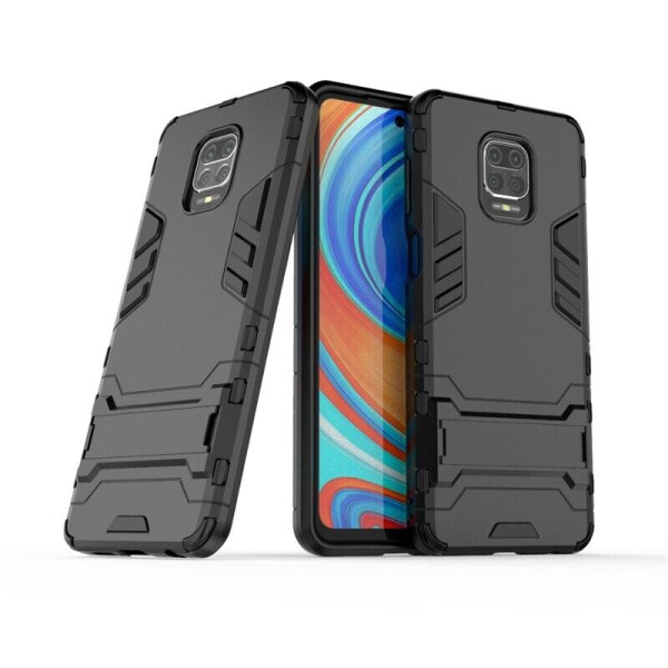 

Чехол Hybrid case для Xiaomi Redmi Note 9 Pro Max бампер с подставкой черный