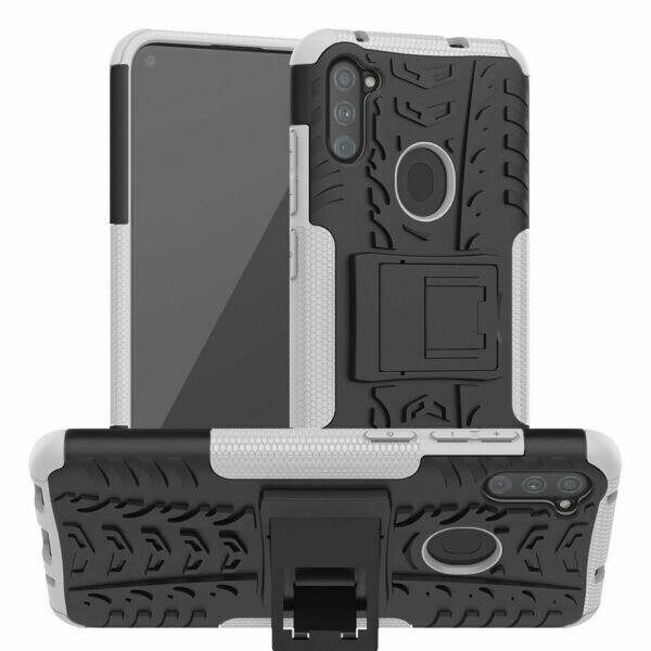 

Чехол Armored для Samsung Galaxy M11 (M115) противоударный бампер с подставкой белый