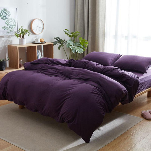Акция на Комплект постельного белья Еней-Плюс Евро МІ0023 фиолетовый от Allo UA