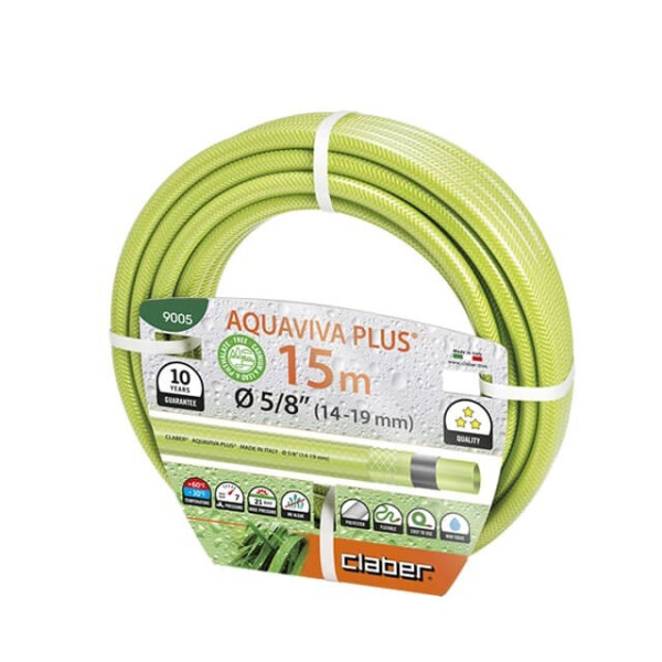 

Шланг поливочный Claber Aquaviva Plus 5/8" 15м салатовый (90050000)