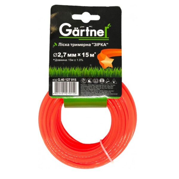 

Леска для триммера GARTNER Звезда 2,7мм/15м (G.40127015)
