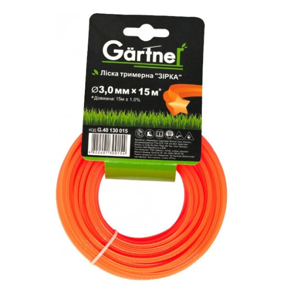 

Леска для триммера GARTNER Звезда 3,0мм/15м (G.40130015)